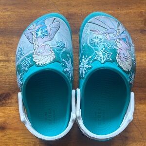 CROCS Disney Frozen Lights Elsa Clog toddler C10 Tropical Teal Light Up Fun Lab